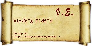 Virág Előd névjegykártya